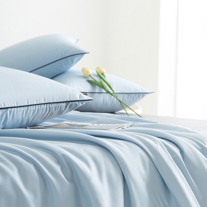 91家纺网 家纺一手货源 找家纺 汣沐生活 2025新款水洗真丝夏被夏被四件套 风铃兰+石墨灰