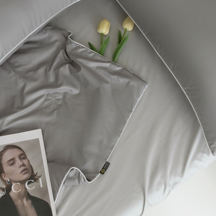 91家纺网 家纺一手货源 找家纺 汣沐生活 2025新款水洗真丝夏被夏被四件套 石墨灰+冰川灰