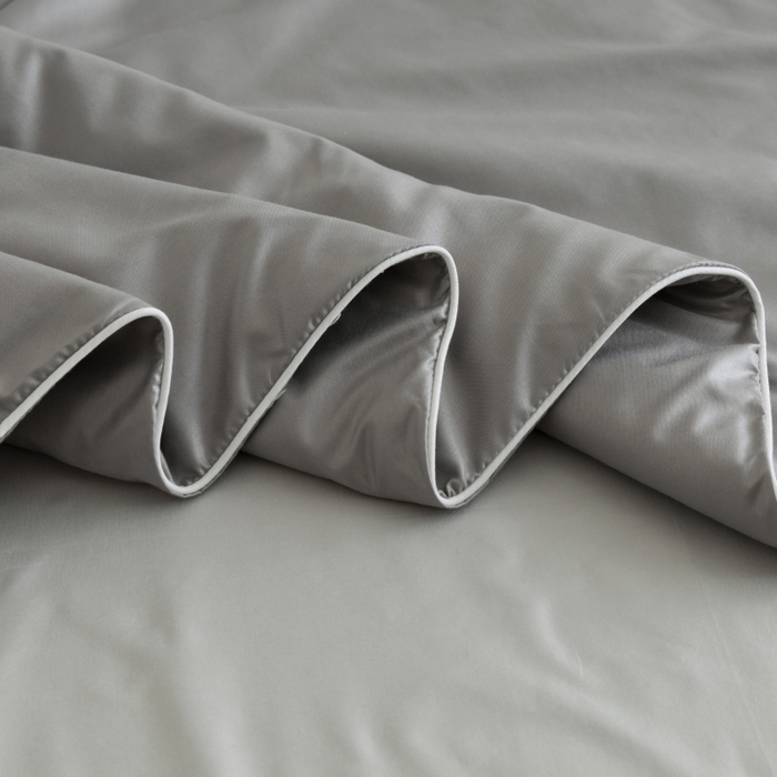 91家纺网 家纺一手货源 找家纺 汣沐生活 2025新款水洗真丝夏被夏被四件套 石墨灰+冰川灰