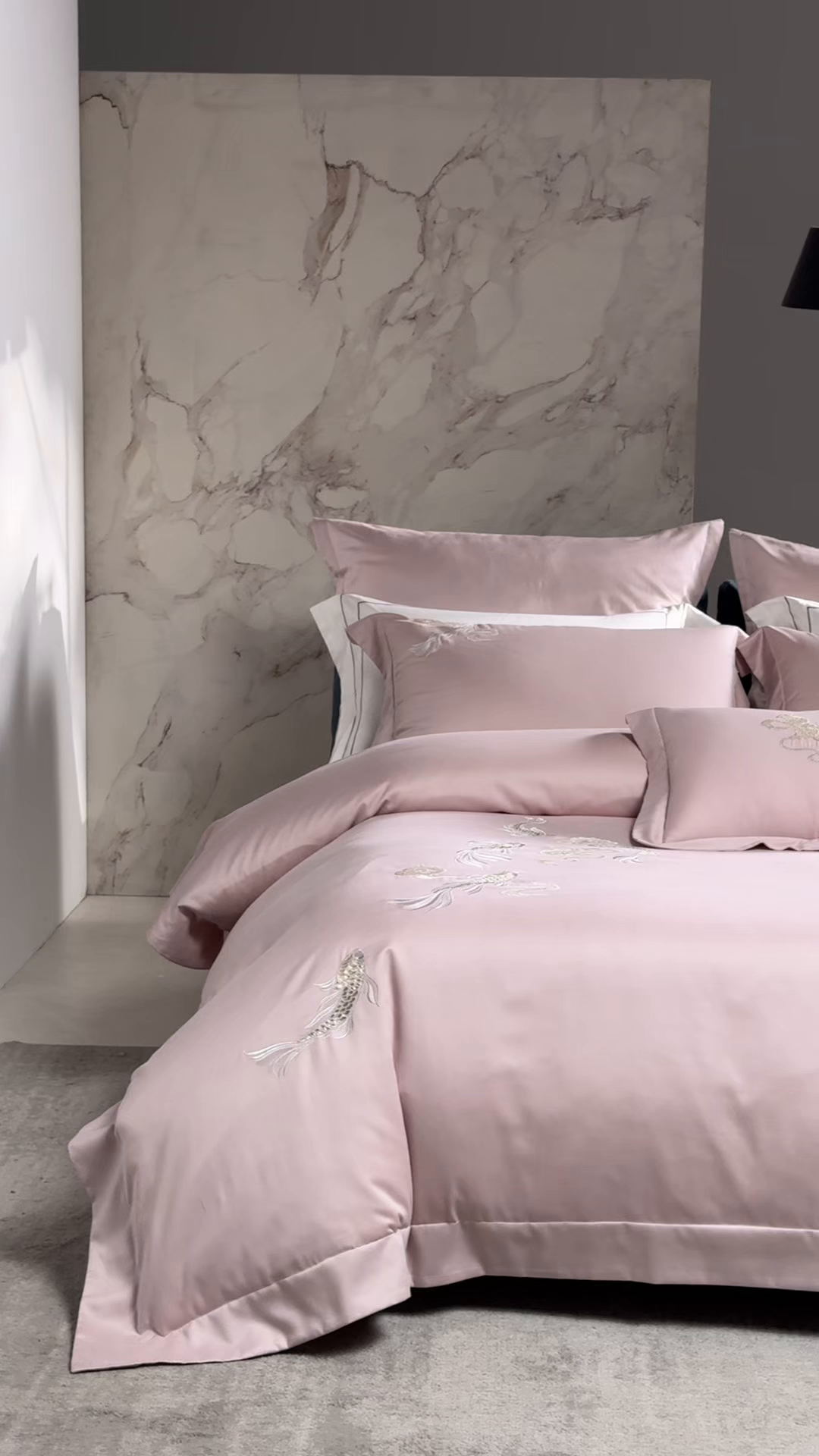 91家纺网 家纺一手货源 找家纺 （总）时亿家居 2025新款超细旦天丝棉磨毛四件套-锦鲤系列