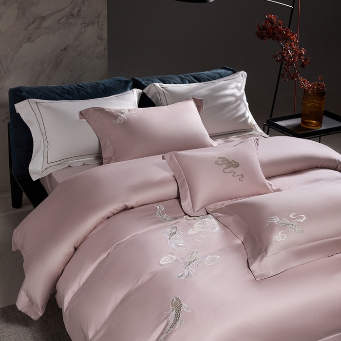 （总）时亿家居 2025新款超细旦天丝棉磨毛四件套-锦鲤系列