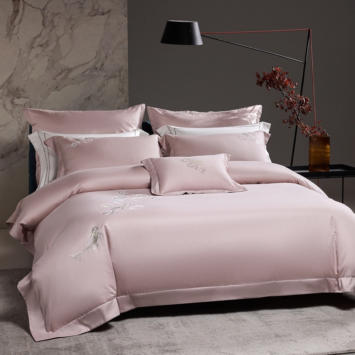 91家纺网 家纺一手货源 找家纺 （总）时亿家居 2025新款超细旦天丝棉磨毛四件套-锦鲤系列