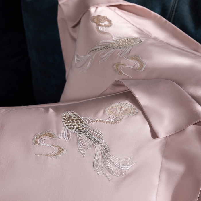 91家纺网 家纺一手货源 找家纺 （总）时亿家居 2025新款超细旦天丝棉磨毛四件套-锦鲤系列