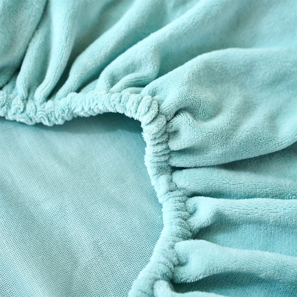 91家纺网 家纺一手货源 找家纺 兰紫橙家纺 2025新款简约纯色牛奶绒床笠系列 浅星蓝