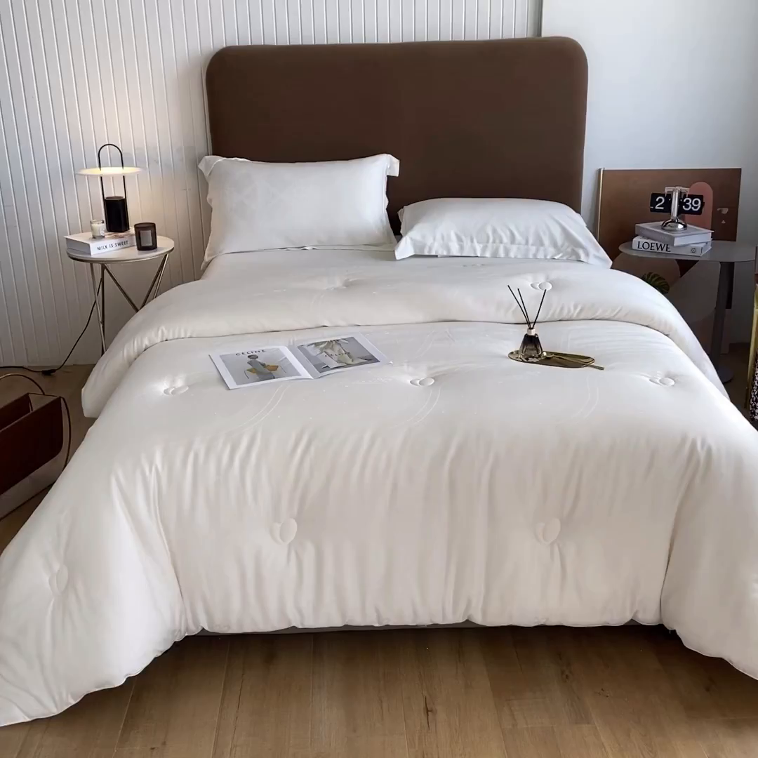 91家纺网 家纺一手货源 找家纺 （总）纪梵茜 2025新款A类蚕蛹蛋白大豆纤维被芯 高端提花加厚冬被春秋被子四季通用