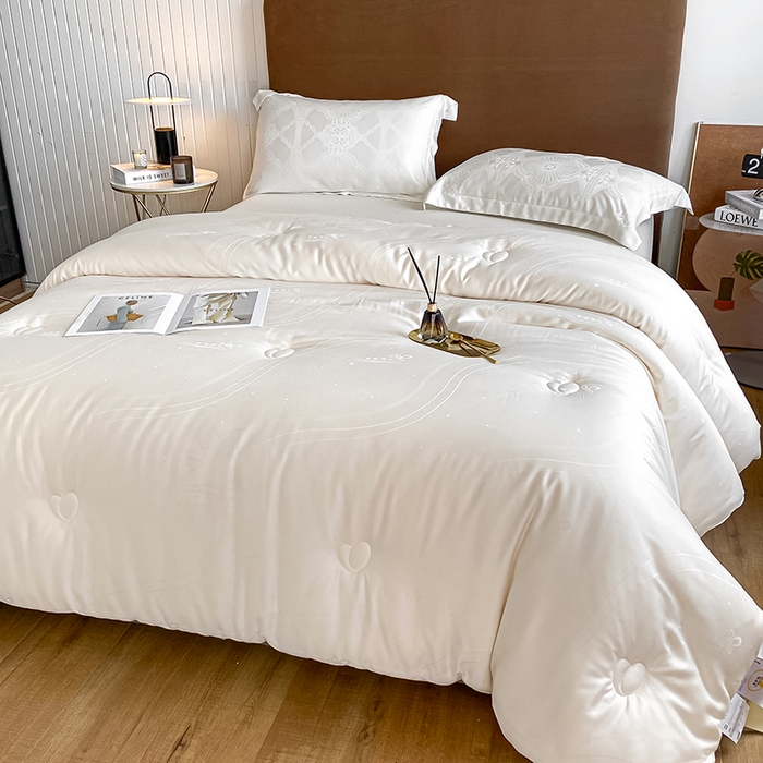 91家纺网 家纺一手货源 找家纺 （总）纪梵茜 2025新款蚕蛹蛋白大豆被子 高端提花加厚冬被春秋被芯四季通用