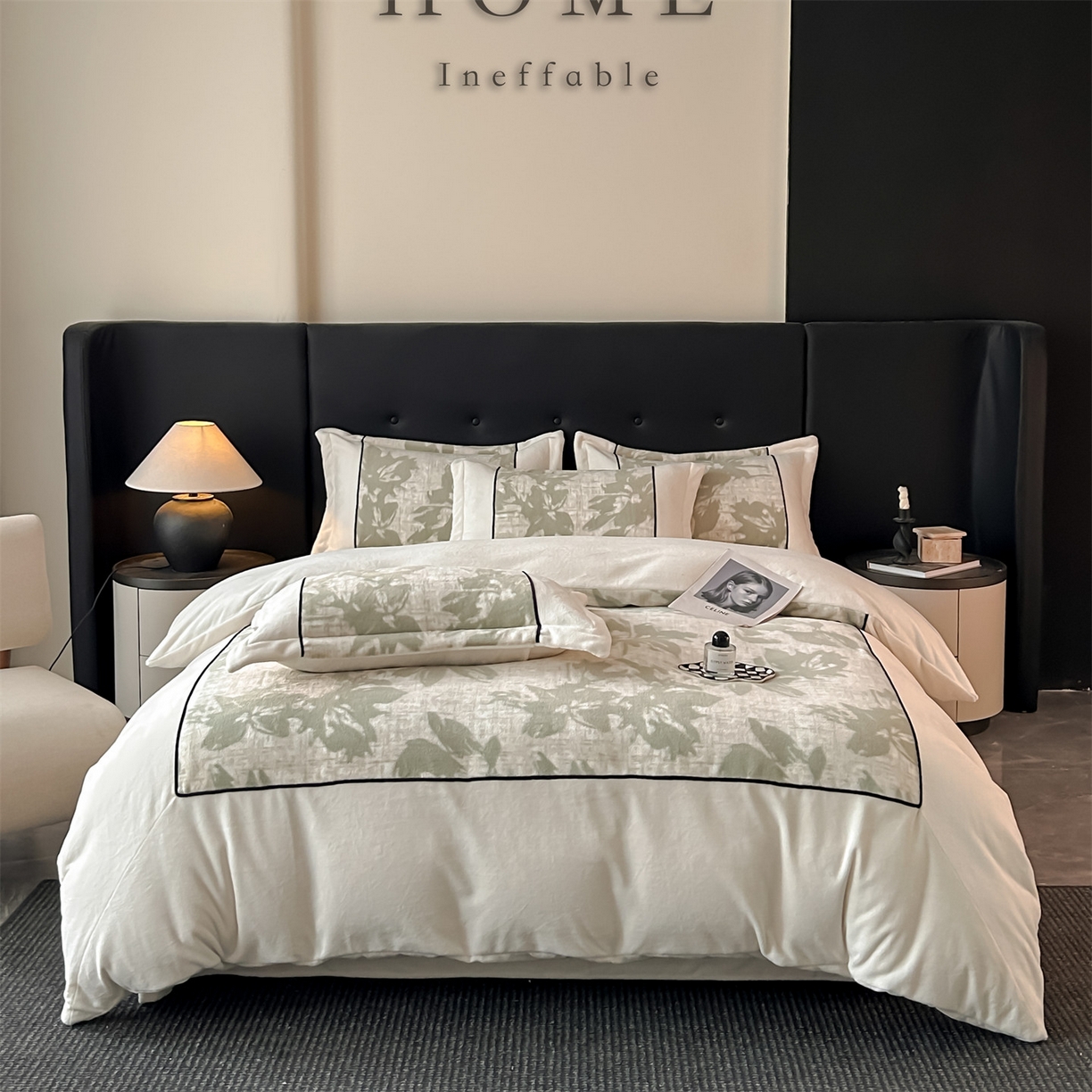 91家纺网 家纺一手货源 找家纺 （总）奥裕家纺 2025新款拼角款雪貂绒四件套-维纳斯