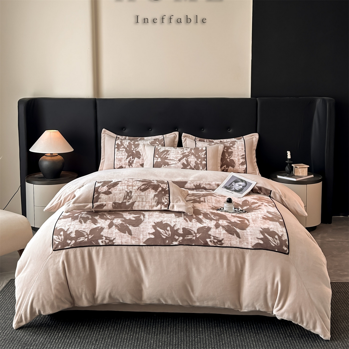 91家纺网 家纺一手货源 找家纺 （总）奥裕家纺 2025新款拼角款雪貂绒四件套-维纳斯