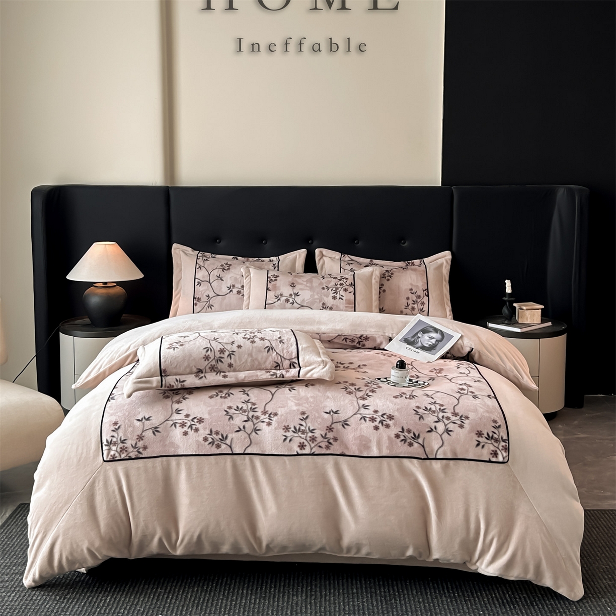 91家纺网 家纺一手货源 找家纺 （总）奥裕家纺 2025新款拼角款雪貂绒四件套-维纳斯