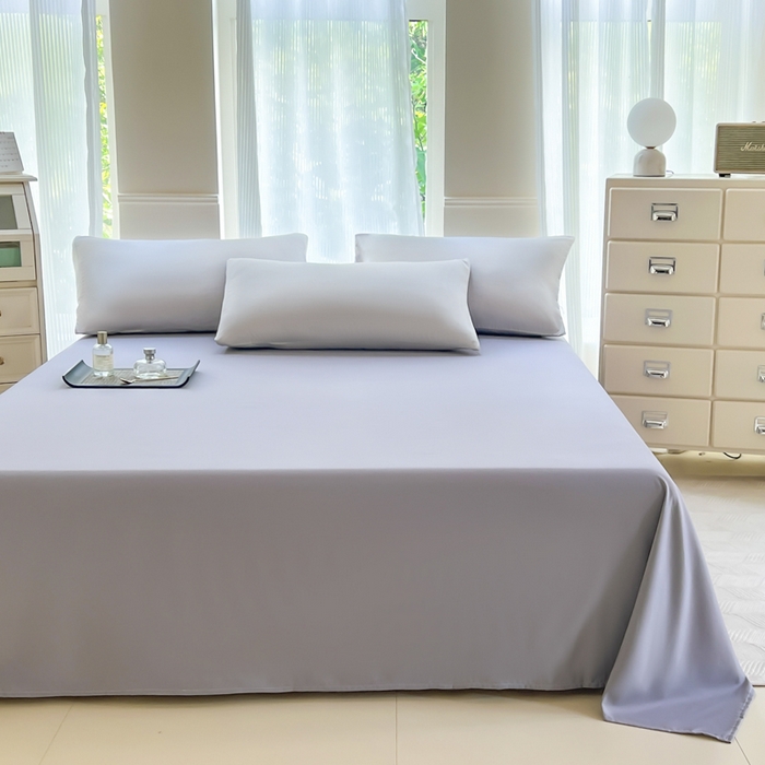 91家纺网 家纺一手货源 找家纺 汣沐生活 2025新款A类亲肤柔软床单 浅灰