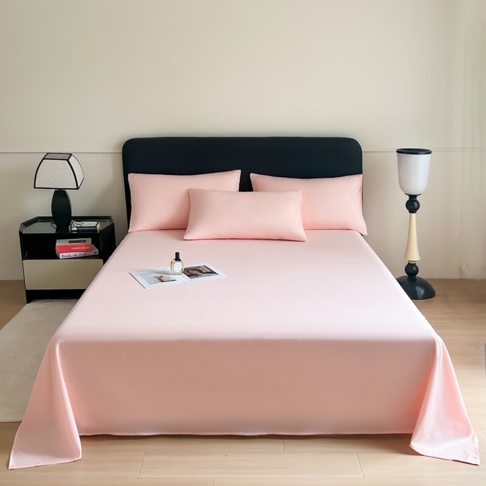 91家纺网 家纺一手货源 找家纺 汣沐生活 2025新款A类亲肤柔软床单 浅粉