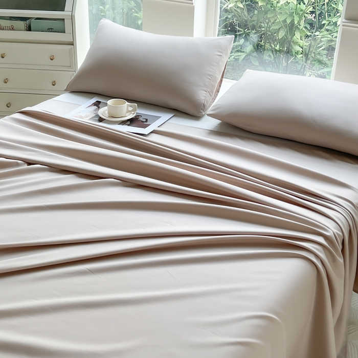 91家纺网 家纺一手货源 找家纺 汣沐生活 2025新款A类亲肤柔软床单 咖啡