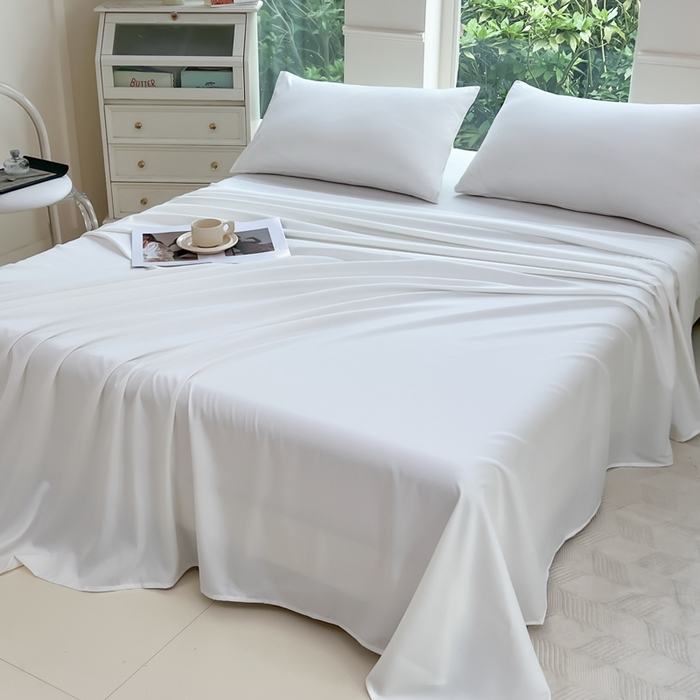 91家纺网 家纺一手货源 找家纺 汣沐生活 2025新款A类亲肤柔软床单 白