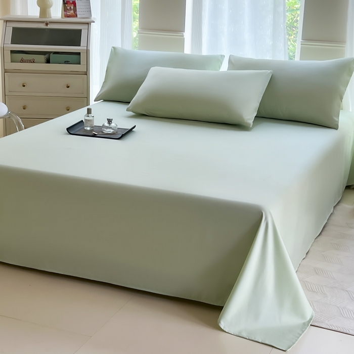 91家纺网 家纺一手货源 找家纺 汣沐生活 2025新款A类亲肤柔软床单 绿