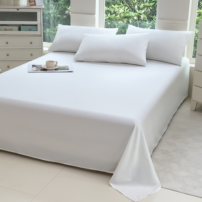 91家纺网 家纺一手货源 找家纺 汣沐生活 2025新款A类亲肤柔软床单 白