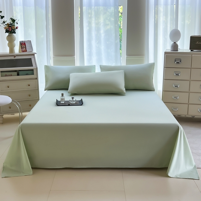 91家纺网 家纺一手货源 找家纺 汣沐生活 2025新款A类亲肤柔软床单 绿