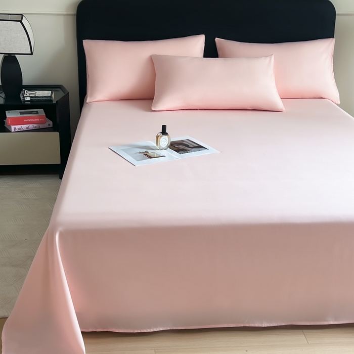 91家纺网 家纺一手货源 找家纺 汣沐生活 2025新款A类亲肤柔软床单 浅粉