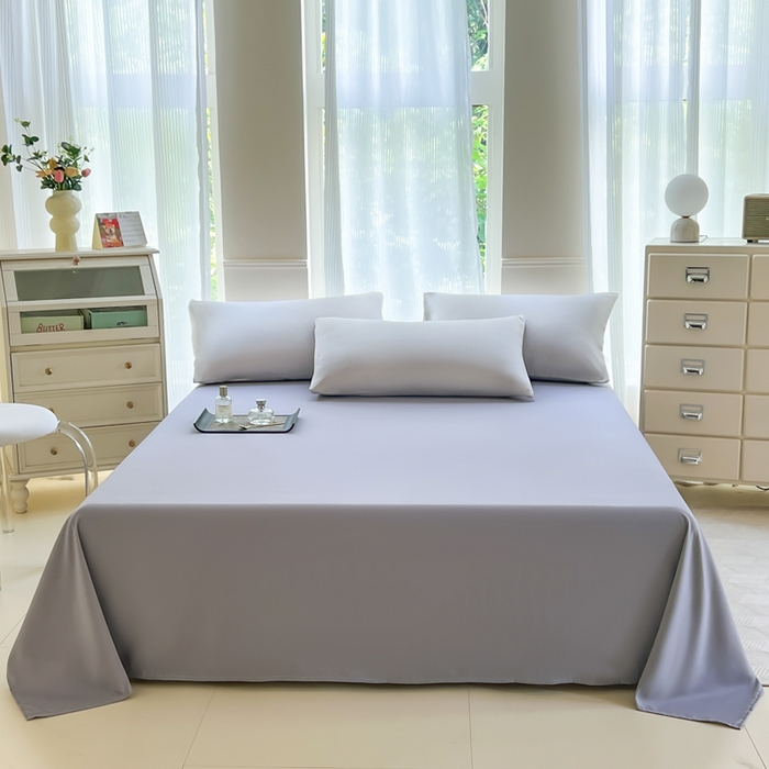 91家纺网 家纺一手货源 找家纺 汣沐生活 2025新款A类亲肤柔软床单 浅灰