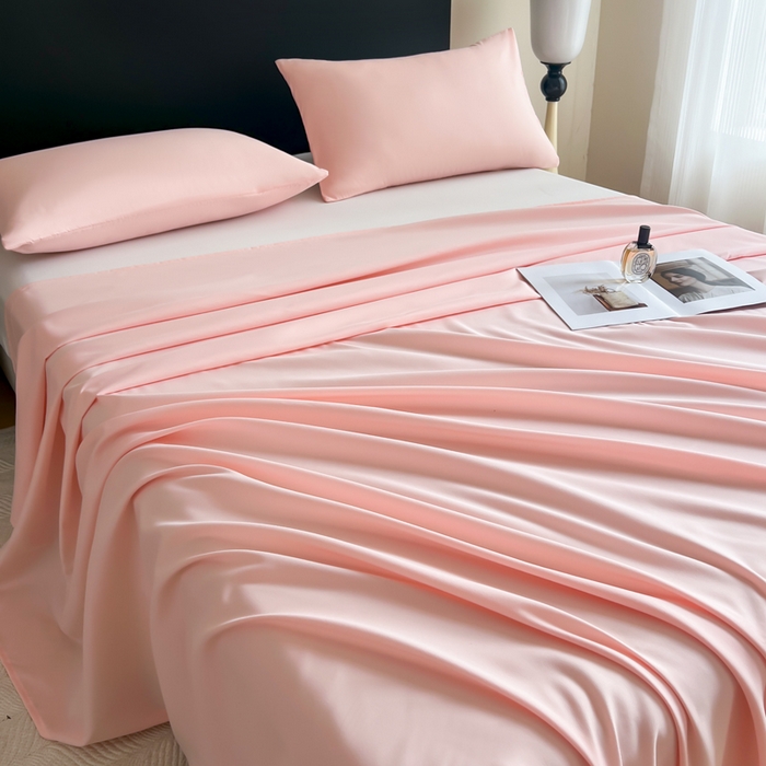 91家纺网 家纺一手货源 找家纺 汣沐生活 2025新款A类亲肤柔软床单 浅粉