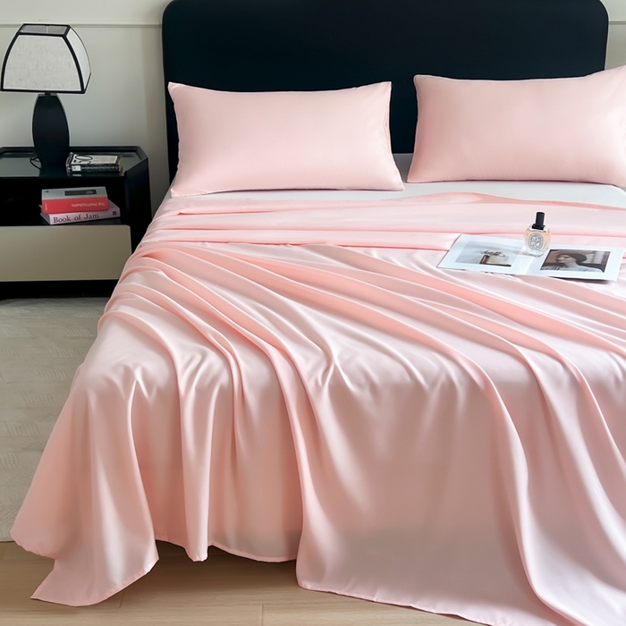 91家纺网 家纺一手货源 找家纺 汣沐生活 2025新款A类亲肤柔软床单 浅粉