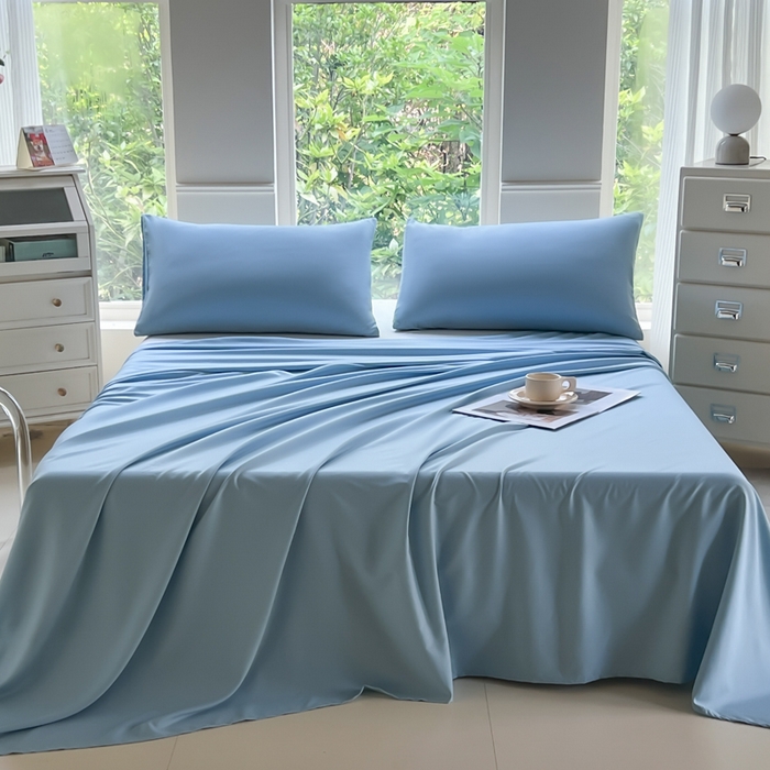汣沐生活 2025新款A类亲肤柔软床单 蓝