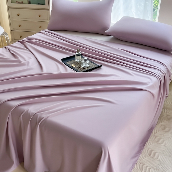 91家纺网 家纺一手货源 找家纺 汣沐生活 2025新款A类亲肤柔软床单 浅紫
