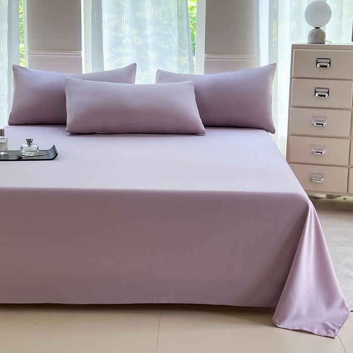 91家纺网 家纺一手货源 找家纺 汣沐生活 2025新款A类亲肤柔软床单 浅紫