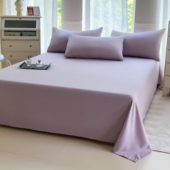 91家纺网 家纺一手货源 找家纺 汣沐生活 2025新款A类亲肤柔软床单 浅紫