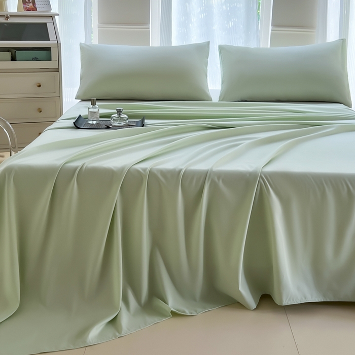 91家纺网 家纺一手货源 找家纺 汣沐生活 2025新款A类亲肤柔软床单 绿