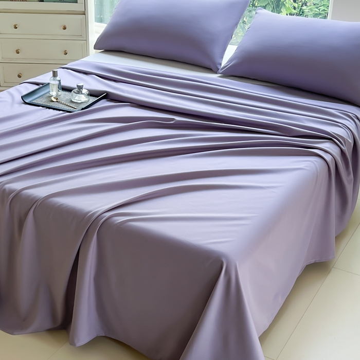 91家纺网 家纺一手货源 找家纺 汣沐生活 2025新款A类亲肤柔软床单 紫