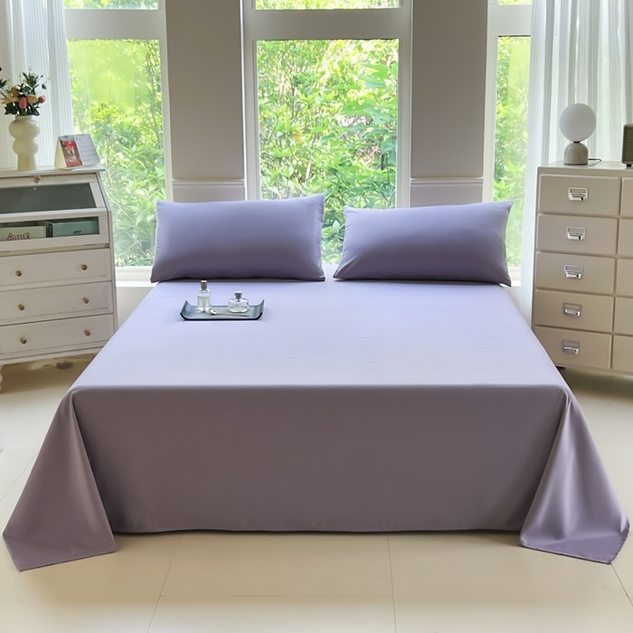 91家纺网 家纺一手货源 找家纺 汣沐生活 2025新款A类亲肤柔软床单 紫