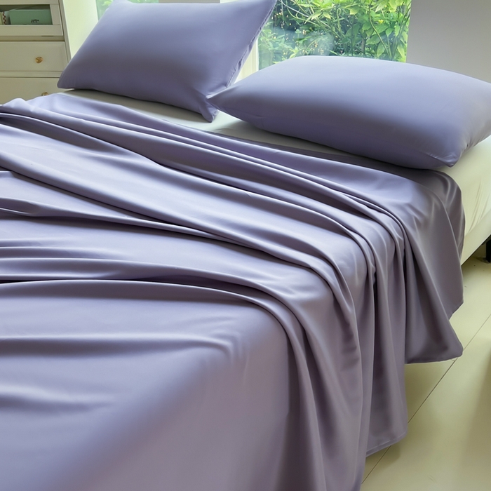 91家纺网 家纺一手货源 找家纺 汣沐生活 2025新款A类亲肤柔软床单 紫