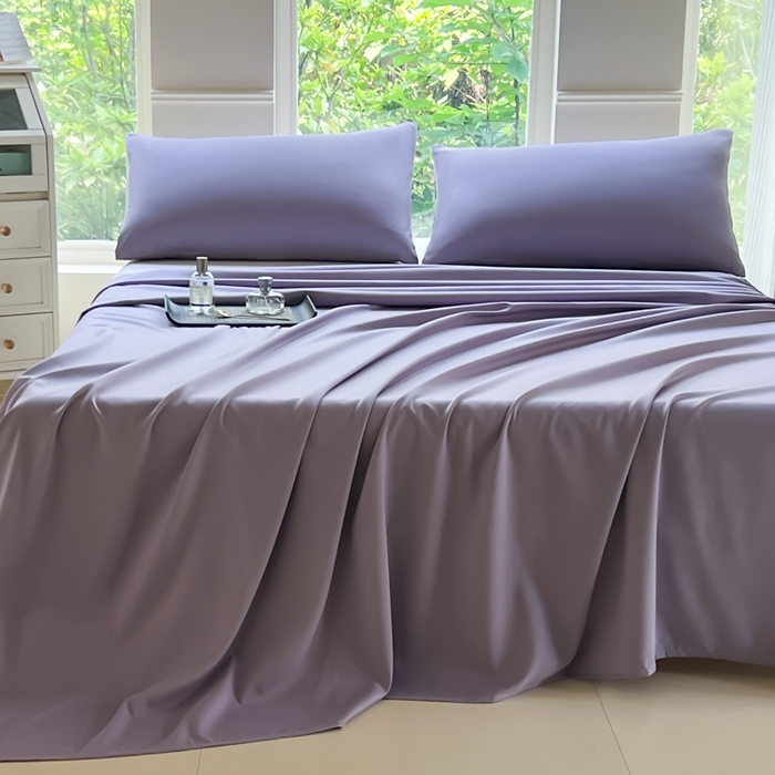 91家纺网 家纺一手货源 找家纺 汣沐生活 2025新款A类亲肤柔软床单 紫