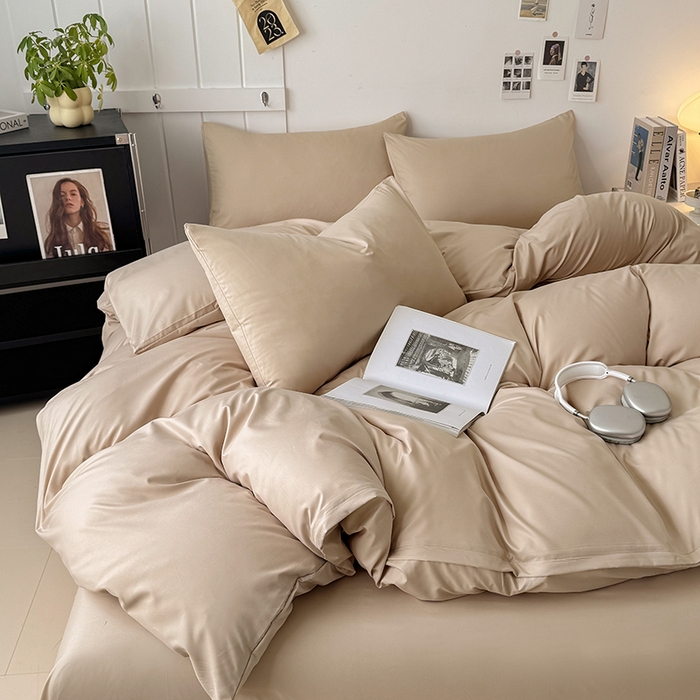 91家纺网 家纺一手货源 找家纺 （总）汣沐生活 2025新款化纤纯色四件套系列