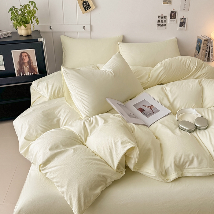 91家纺网 家纺一手货源 找家纺 （总）汣沐生活 2025新款化纤纯色四件套系列