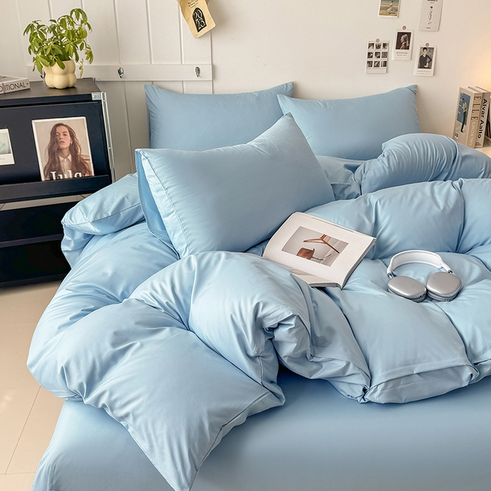 91家纺网 家纺一手货源 找家纺 （总）汣沐生活 2025新款化纤纯色四件套系列