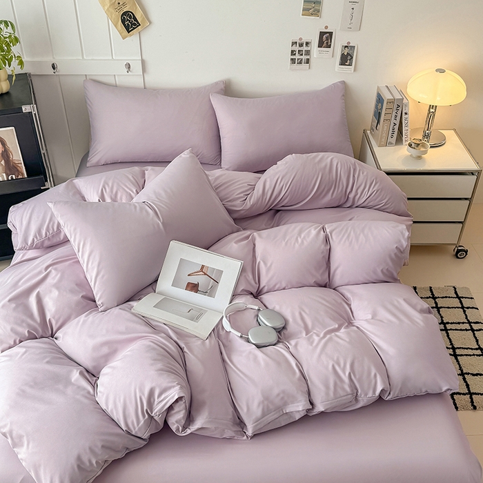 91家纺网 家纺一手货源 找家纺 （总）汣沐生活 2025新款化纤纯色四件套系列