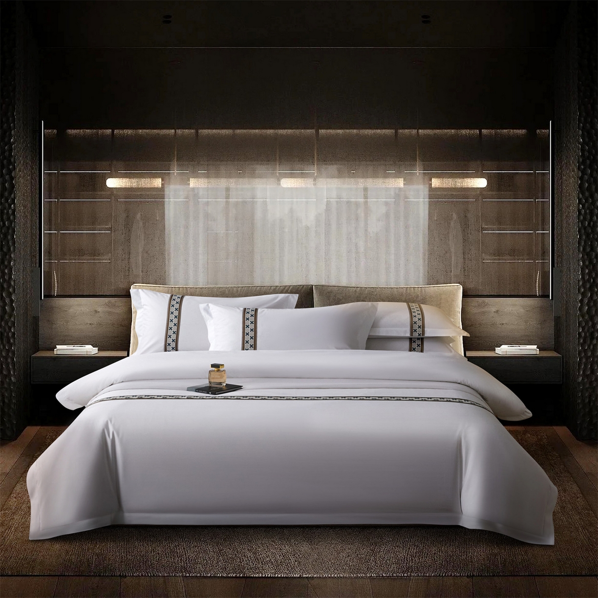 罗菲尼酒店用品 2025新款高仿棉织带款酒店宾馆四件套 凯森