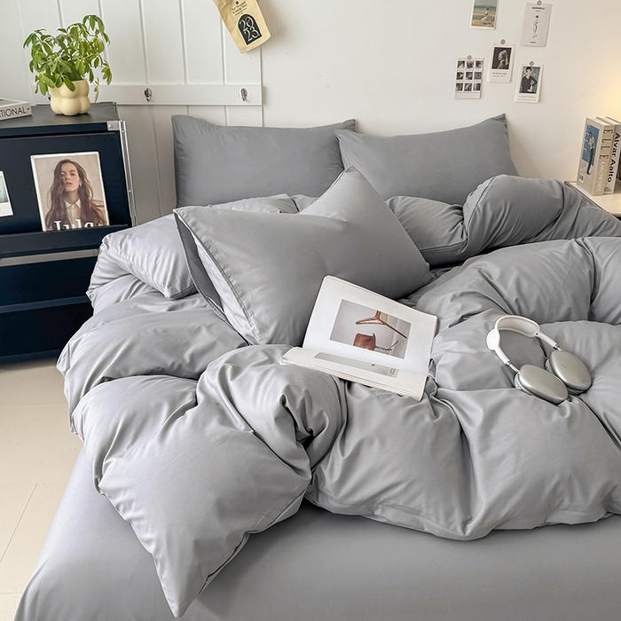 91家纺网 家纺一手货源 找家纺 （总）汣沐生活 2025新款化纤纯色四件套系列