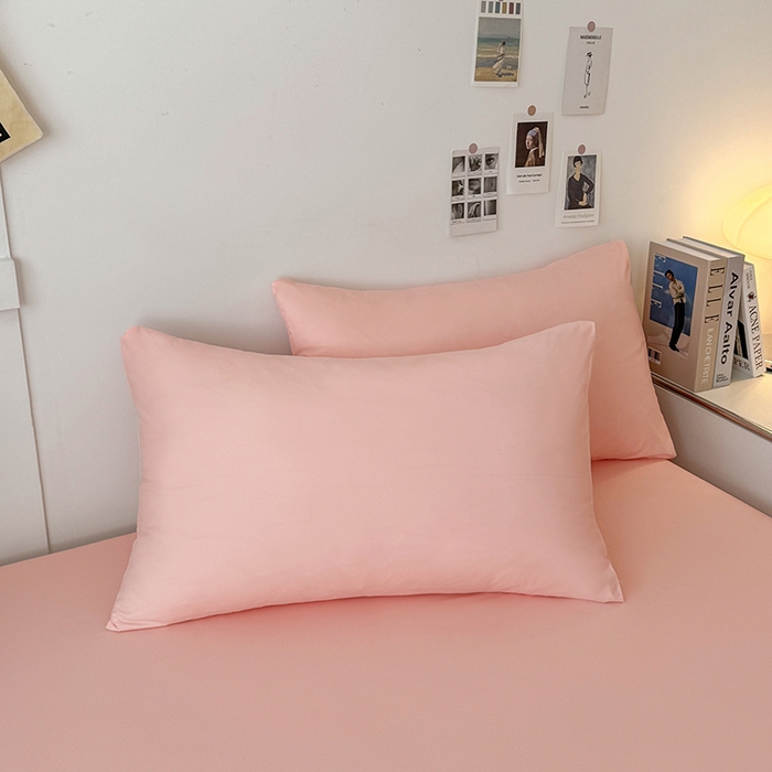 91家纺网 家纺一手货源 找家纺 汣沐生活 2025新款化纤纯色四件套系列 蜜桃奶油