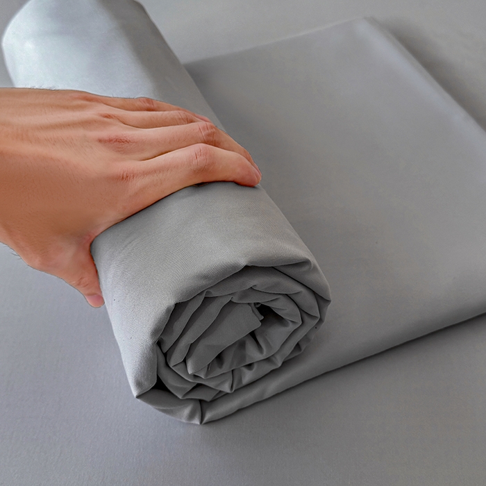 91家纺网 家纺一手货源 找家纺 汣沐生活 2025新款化纤纯色四件套系列 岩石灰