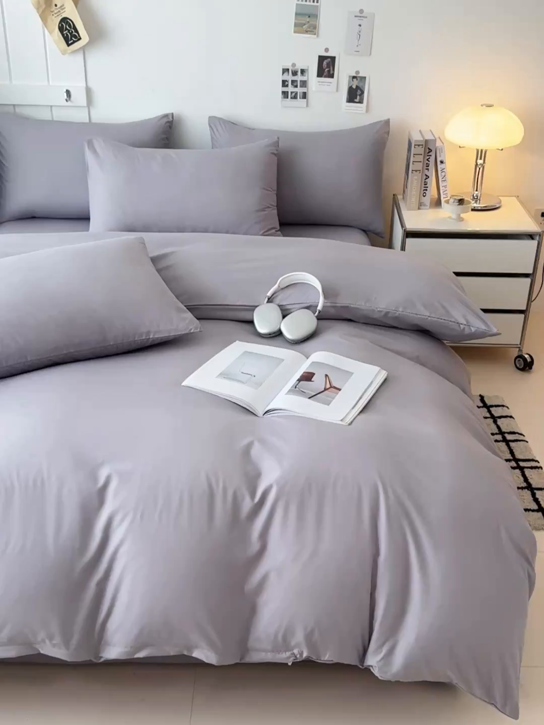 91家纺网 家纺一手货源 找家纺 汣沐生活 2025新款化纤纯色四件套系列 奶油椰灰