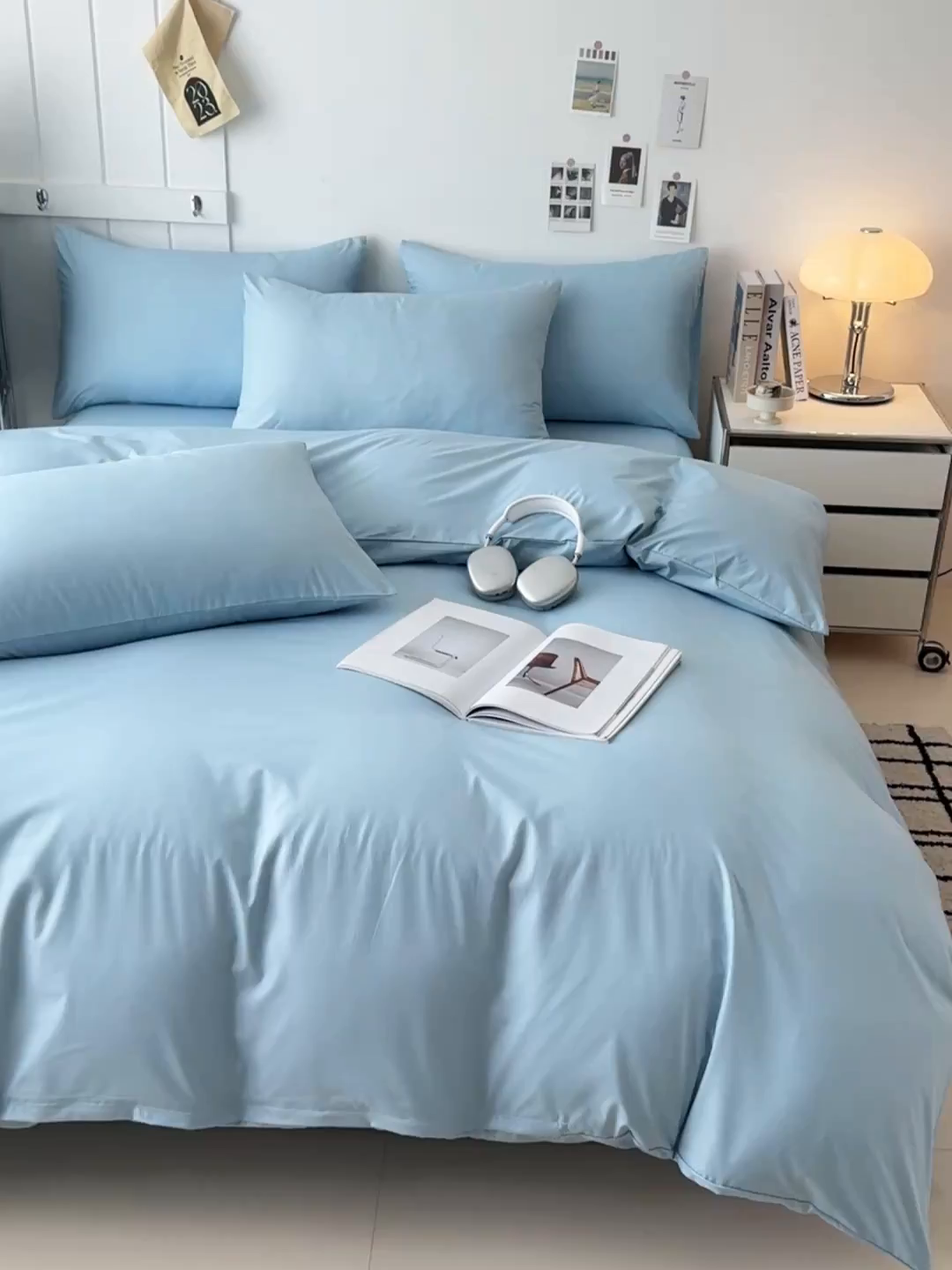 91家纺网 家纺一手货源 找家纺 汣沐生活 2025新款化纤纯色四件套系列 海盐可可