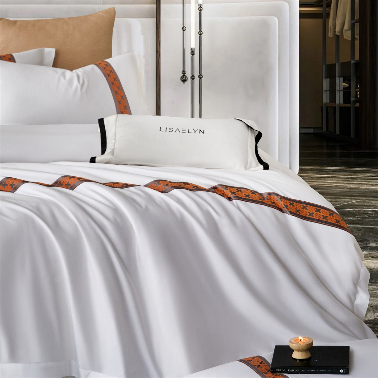 91家纺网 家纺一手货源 找家纺 罗菲尼酒店用品 2025新款高仿棉织带款酒店宾馆四件套 万里