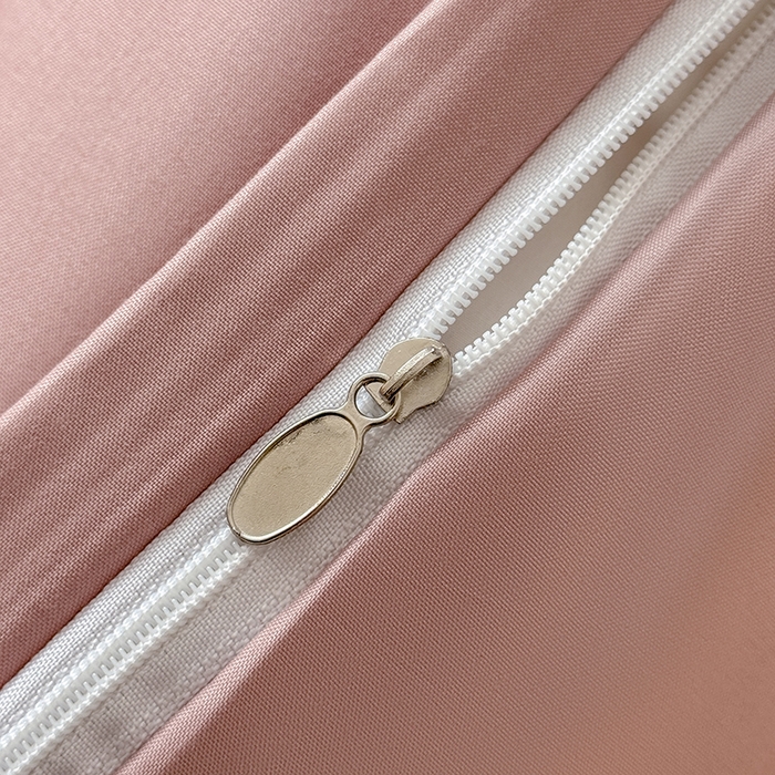 91家纺网 家纺一手货源 找家纺 汣沐生活 2025新款化纤纯色四件套系列 柔雾粉