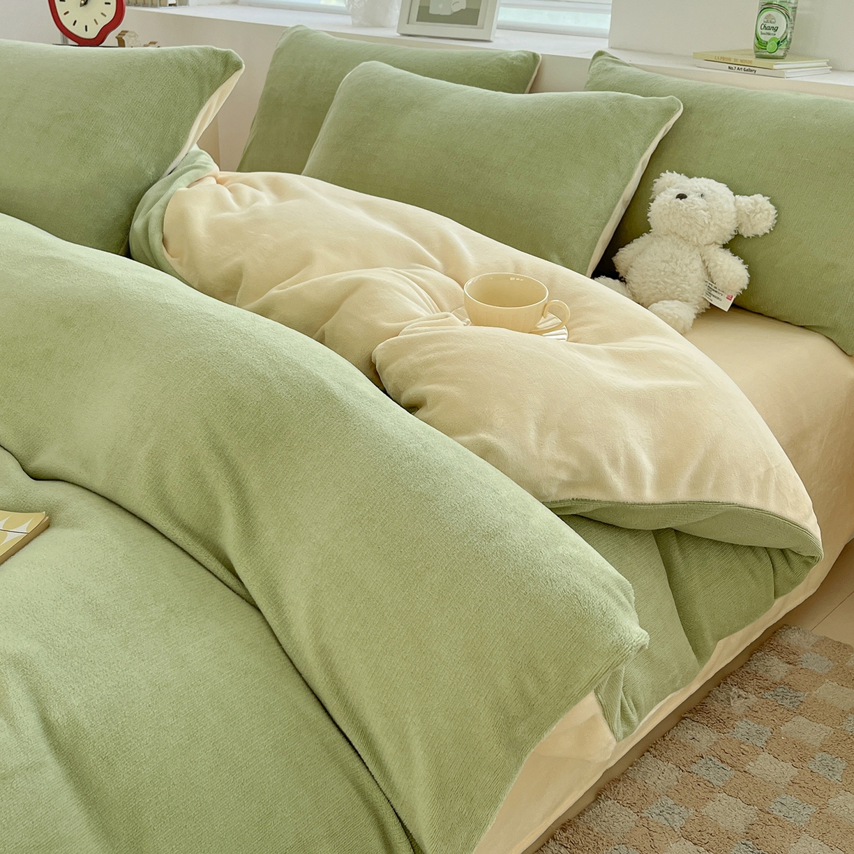 91家纺网 家纺一手货源 找家纺 （总）汣沐生活 2025新款牛奶绒双拼四件套系列