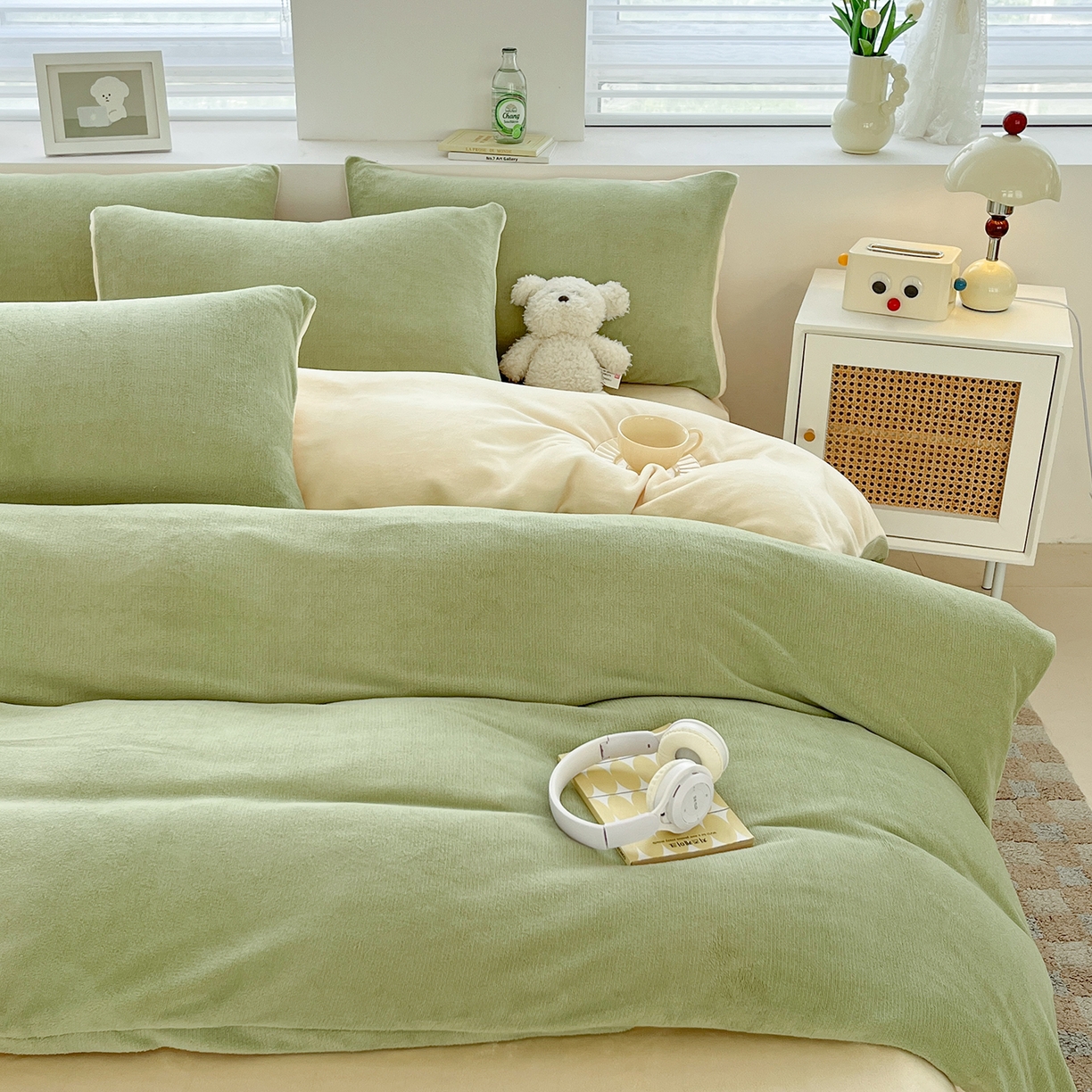 91家纺网 家纺一手货源 找家纺 （总）汣沐生活 2025新款牛奶绒双拼四件套系列