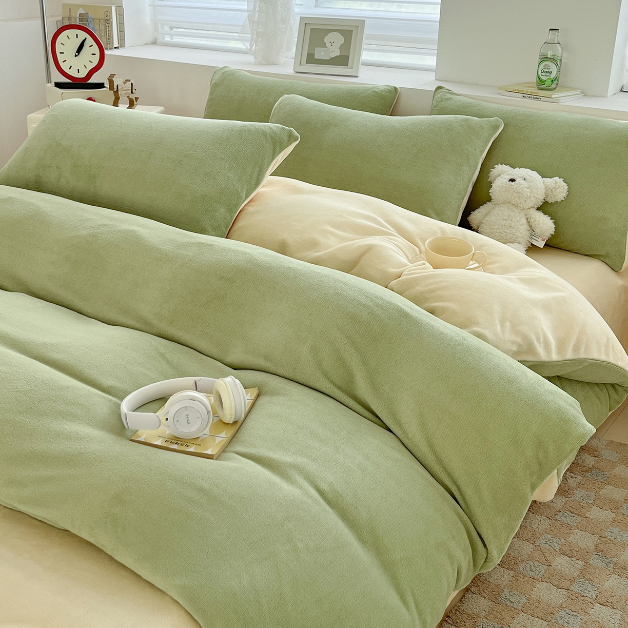 91家纺网 家纺一手货源 找家纺 （总）汣沐生活 2025新款牛奶绒双拼四件套系列