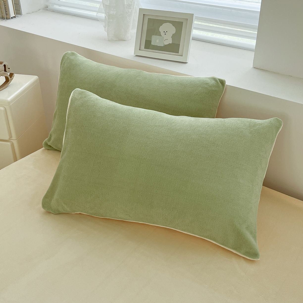 91家纺网 家纺一手货源 找家纺 汣沐生活 2025新款牛奶绒双拼四件套系列 果茶奶昔