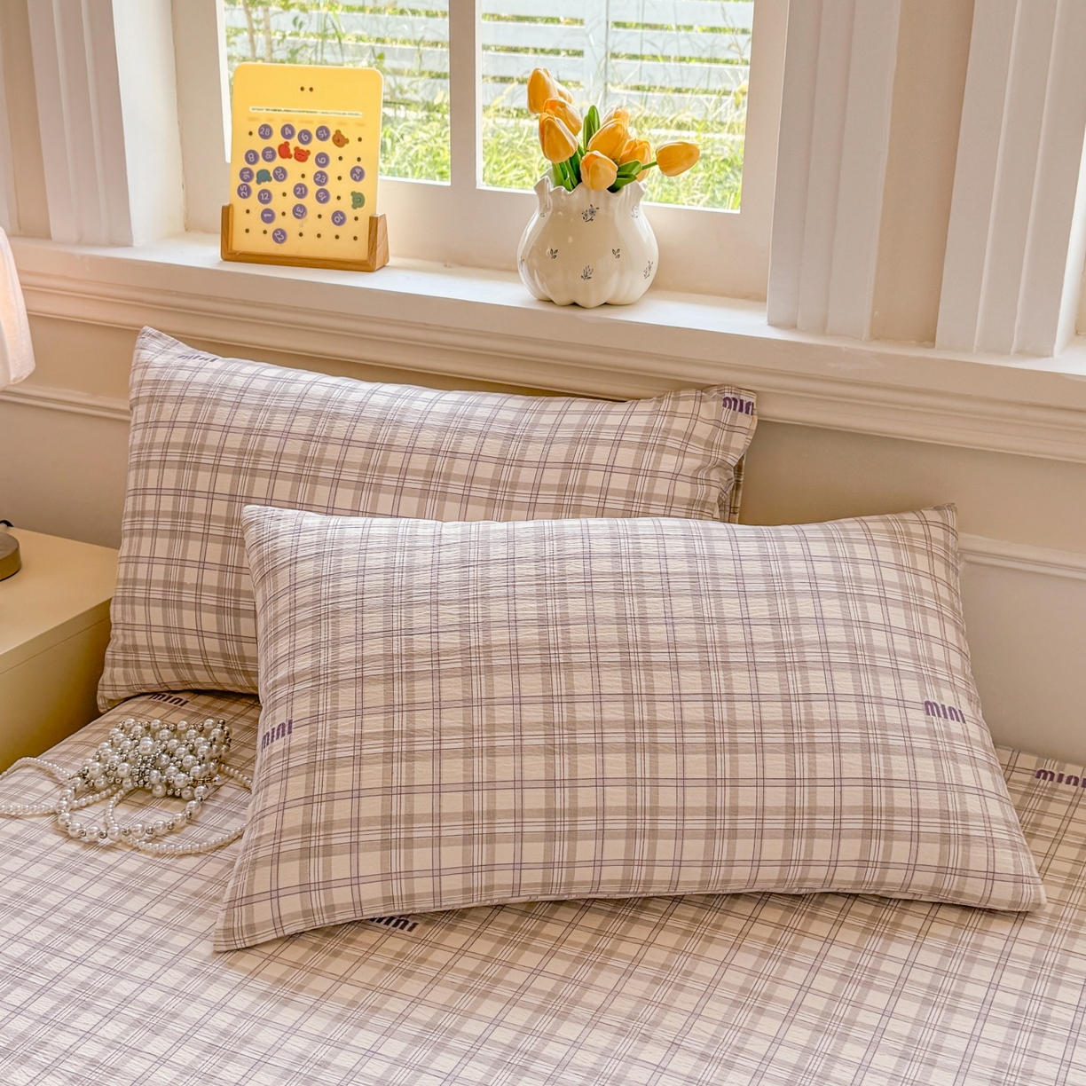 91家纺网 家纺一手货源 找家纺 汣沐生活 2025新款A类木棉双层纱印花床笠 嘉柏丽尔梦境